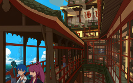 3d обои Вокалоиды в многоэтажном здании  аниме