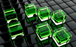 3d обои Зелёные кубики  1680х1050