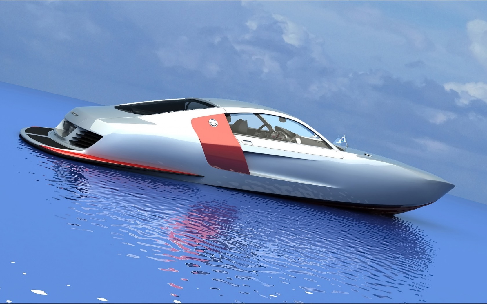3d обои 3D Boat concept на воде  вода # 21382