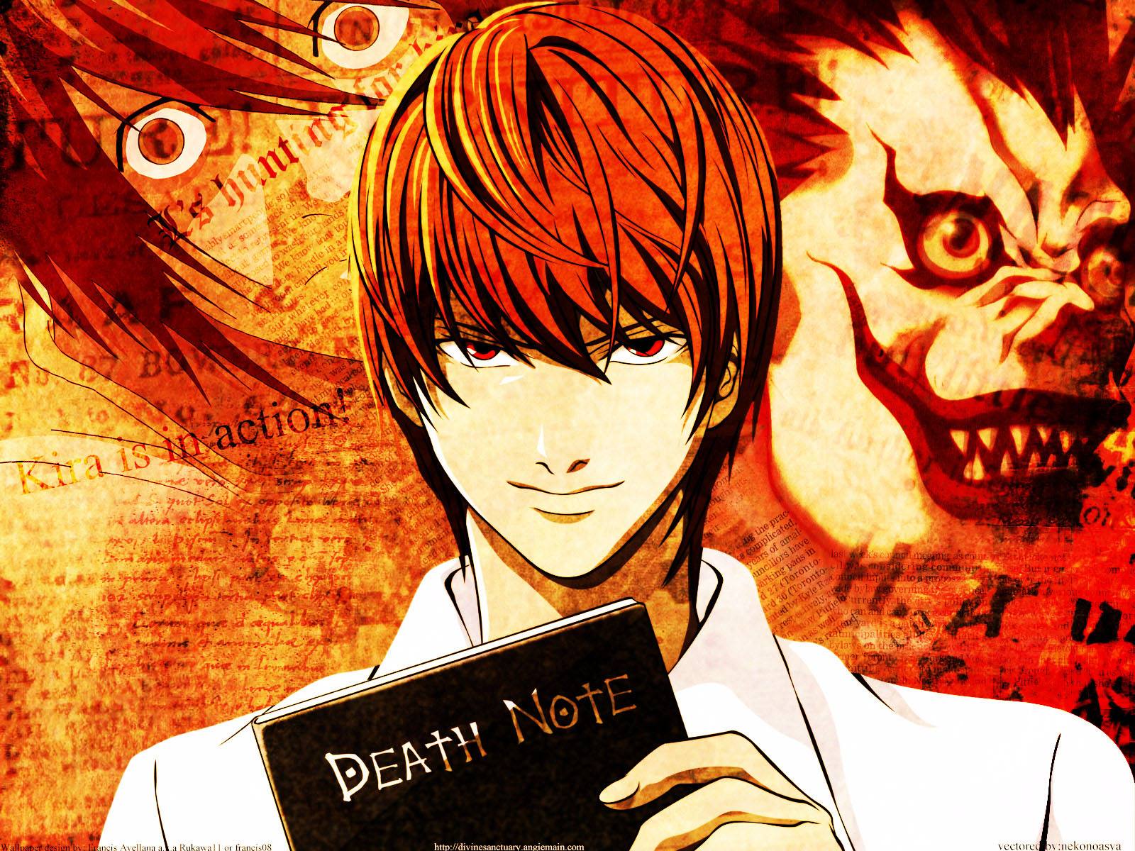 3d обои Кира из аниме Death Note  мужчины # 57157