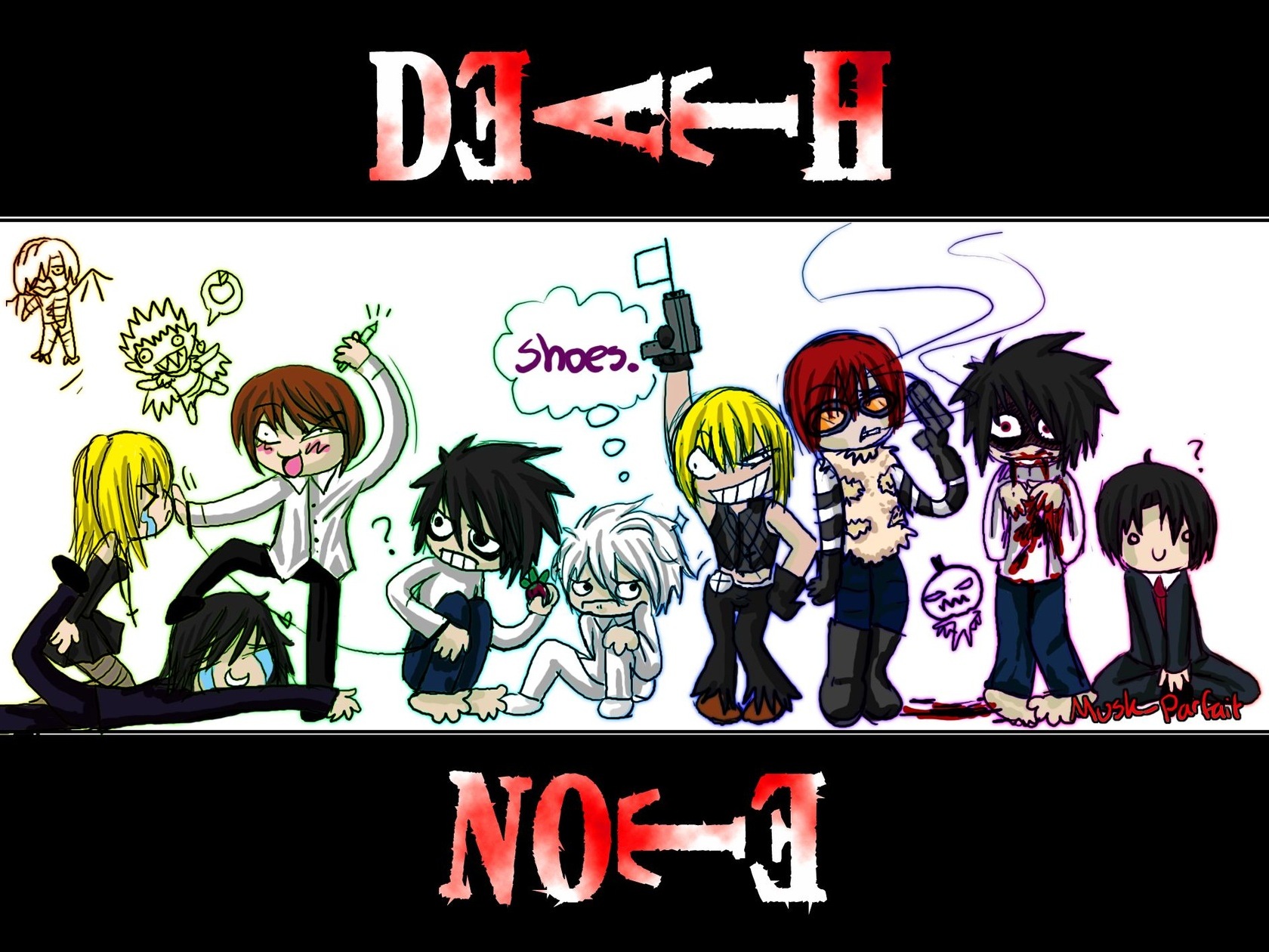 3d обои Аниме Death Note  фразы # 83662
