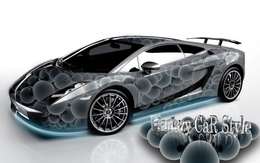 3d обои Фантазийная модель авто с шарами для боулинга (Fantazy Car Style)  шарики