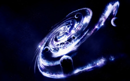 3d обои Ultimate Neon-Спиралевидная туманность  космос