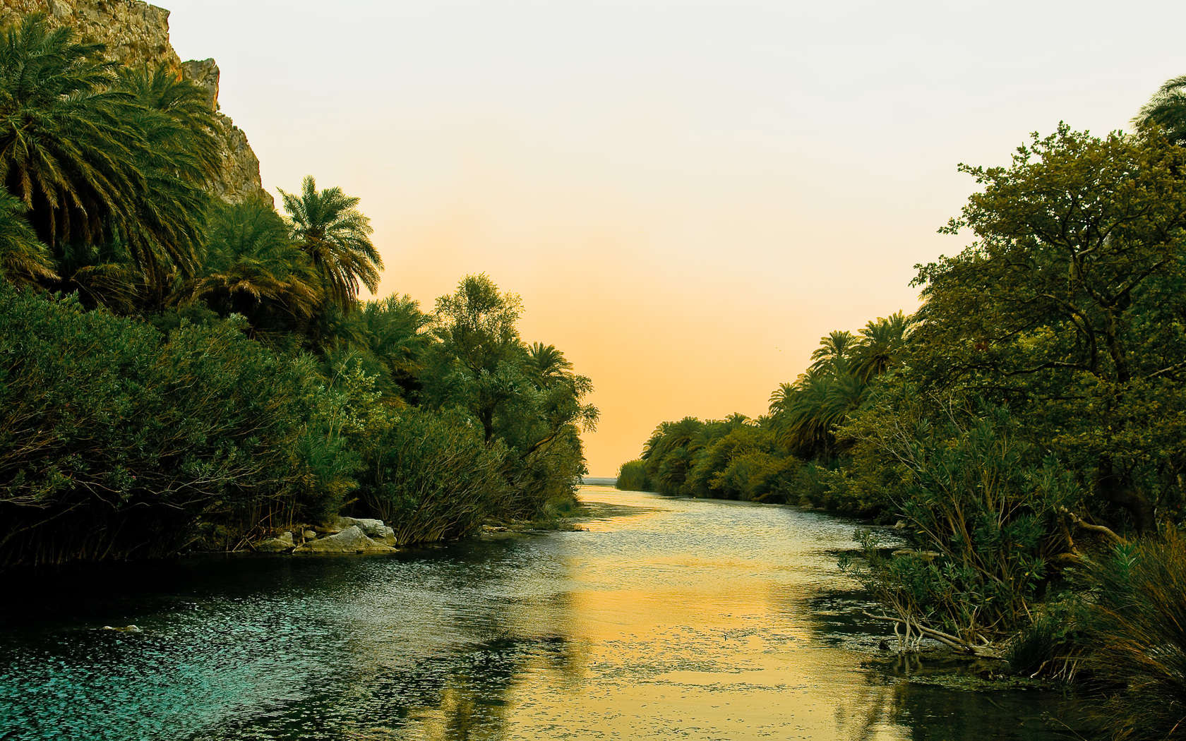 3d обои Река в джунглях  небо # 60244