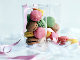 3d обои Цветные печеньки в прозрачных стаканах  еда