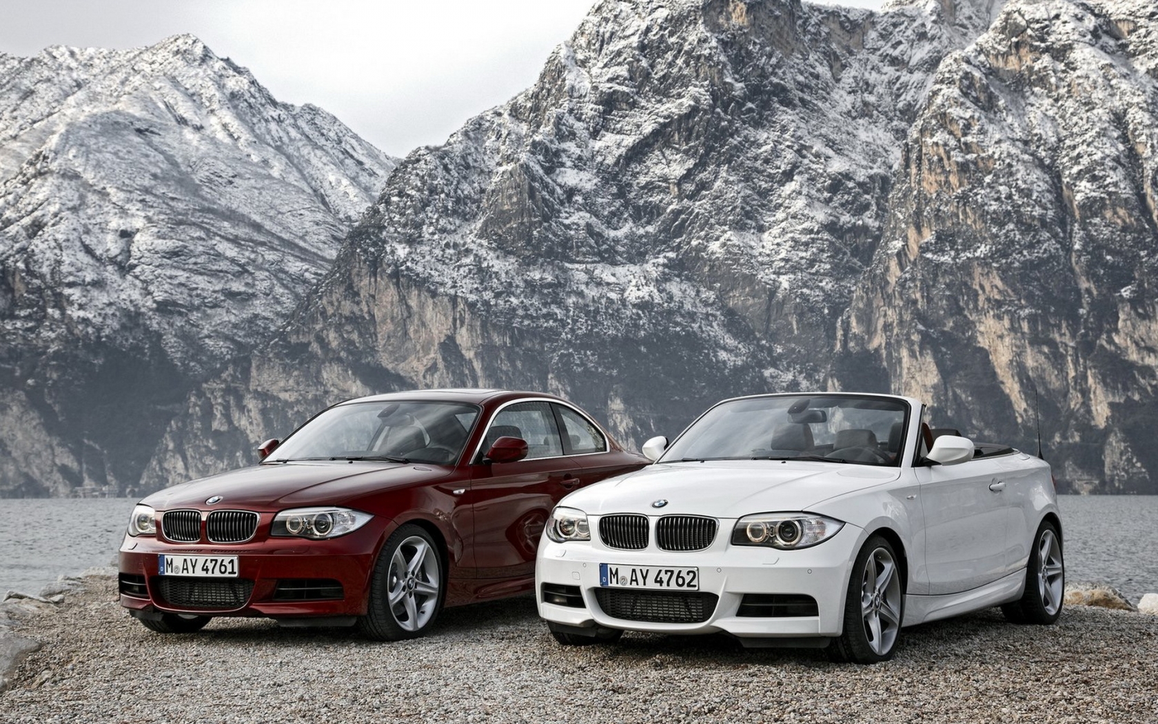 3d обои BMW купе и кабриолет на фоне гор  1680х1050 # 7567