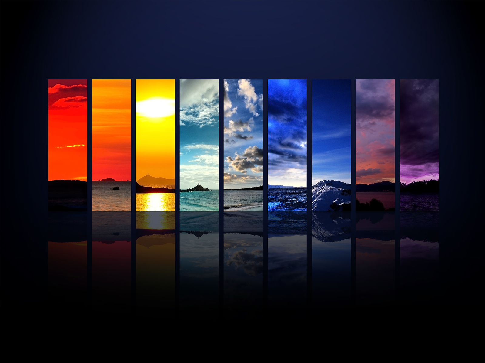 3d обои Пейзажи на каждый цвет радуги  ночь # 67305