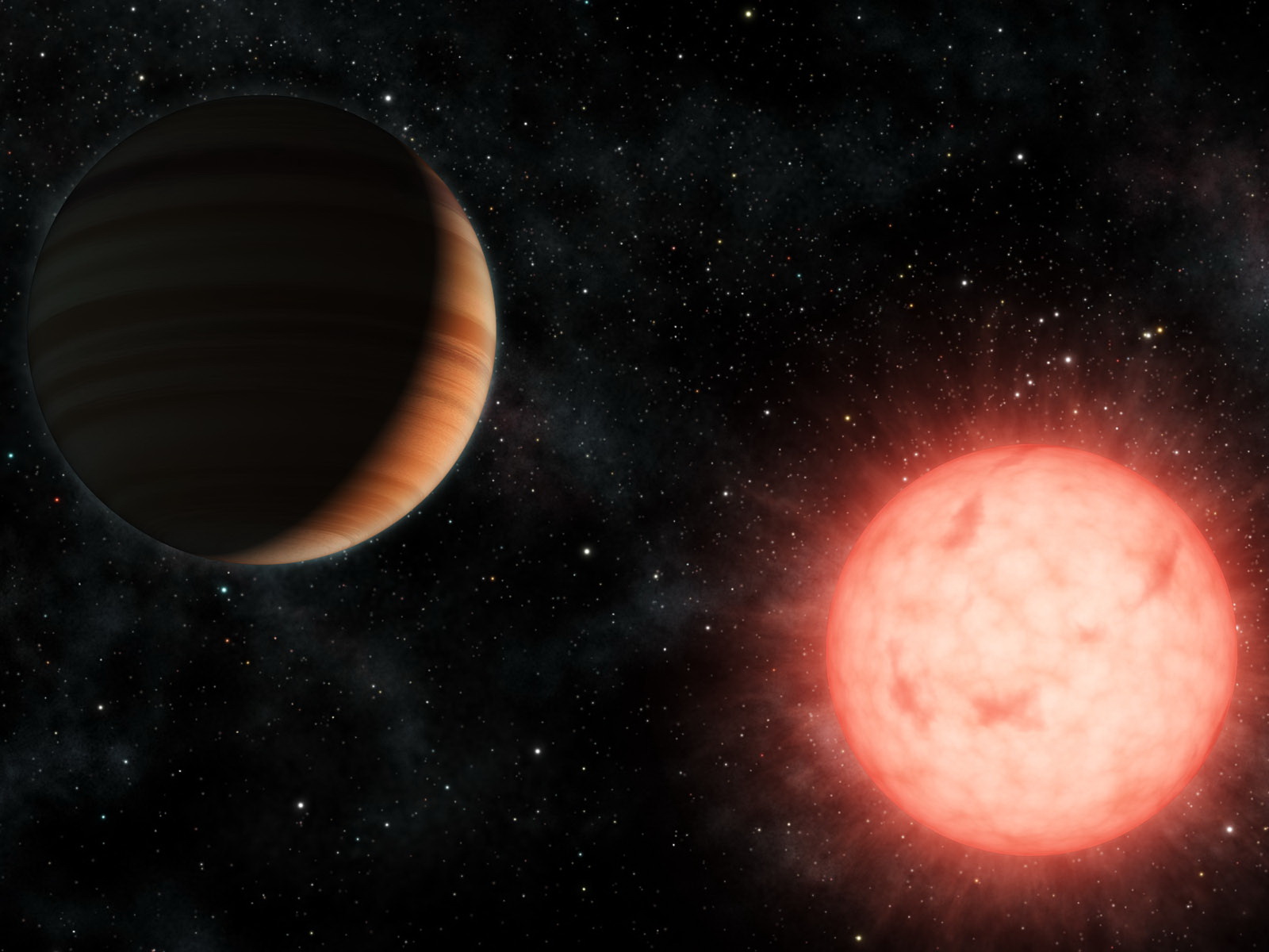 3d обои Планета возле красного светила  космос # 45209