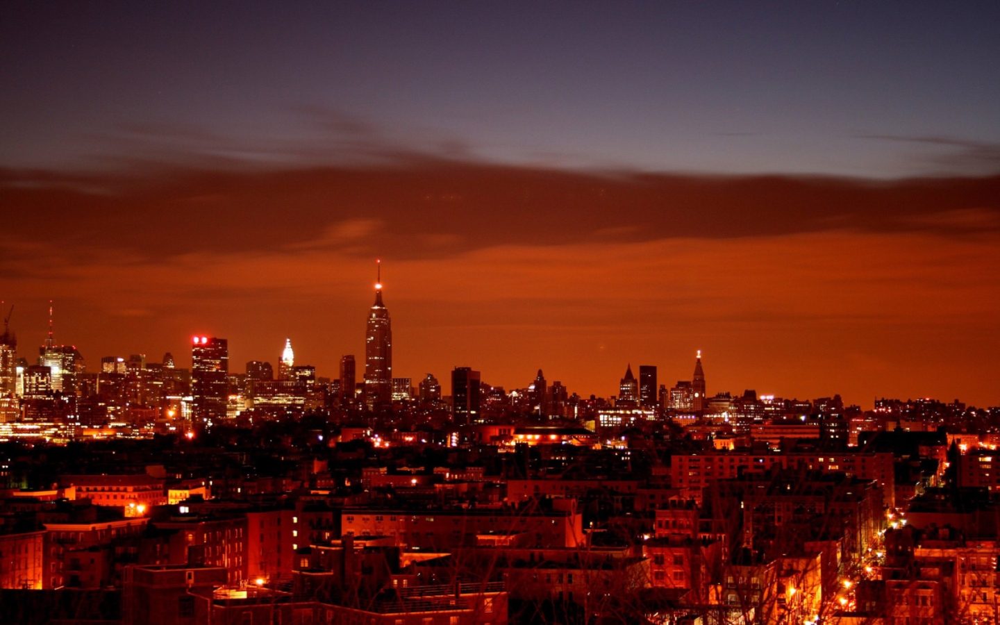 3d обои Панорама ночного города  1440х900 # 4915