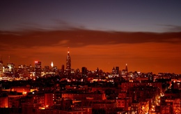 3d обои Панорама ночного города  город